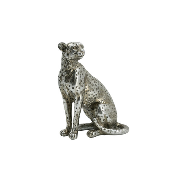 ESCULTURA LEOPARDO PRATA B