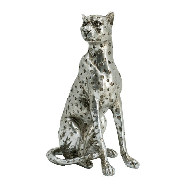 ESCULTURA LEOPARDO PRATA A