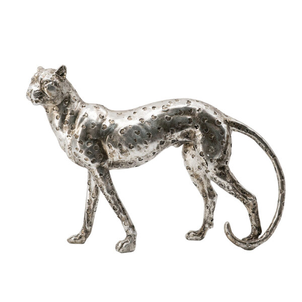 ESCULTURA LEOPARDO PRATA C